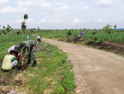 Lestarikan Lingkungan, Kodim Bojonegoro Bersama Masyarakat Sumberjo Margomulyo Tanam Pohon Penghijauan