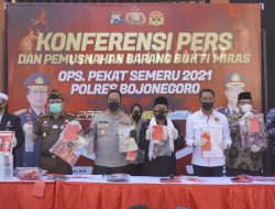 169 Kasus Dengan 188 Tersangka Berhasil Diungkap Polres Bojonegoro Selama Ops Pekat Semeru 2021