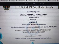 Siswa MTsN 1 Tuban Raih Juara 2 KSM Tingkat Kabupaten, Kepala Madrasah Merasa Bangga