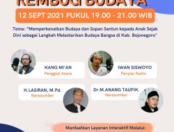 Sekdin Disdik ajak Lestarikan Budaya Bangsa dan Sopan santun Sejak Dini di acara Rembug Budaya Malowopati Fm