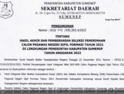 Pemkab Sumenep Umumkan Hasil Akhir Penerimaan CPNS