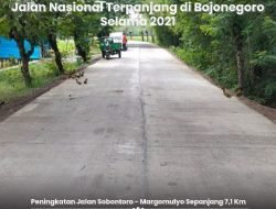 Empat Ruas Jalan Penghubung Jalan Nasional Terpanjang di Bojonegoro selama 2021