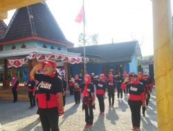 Meriahnya Senam ibu-ibu Relawan Puan Maharani di Kabupaten Nganjuk