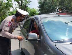 Cegah Laka Lantas, Satlantas Polres Bojonegoro Berikan Imbuan Kepada Pengguna Jalan