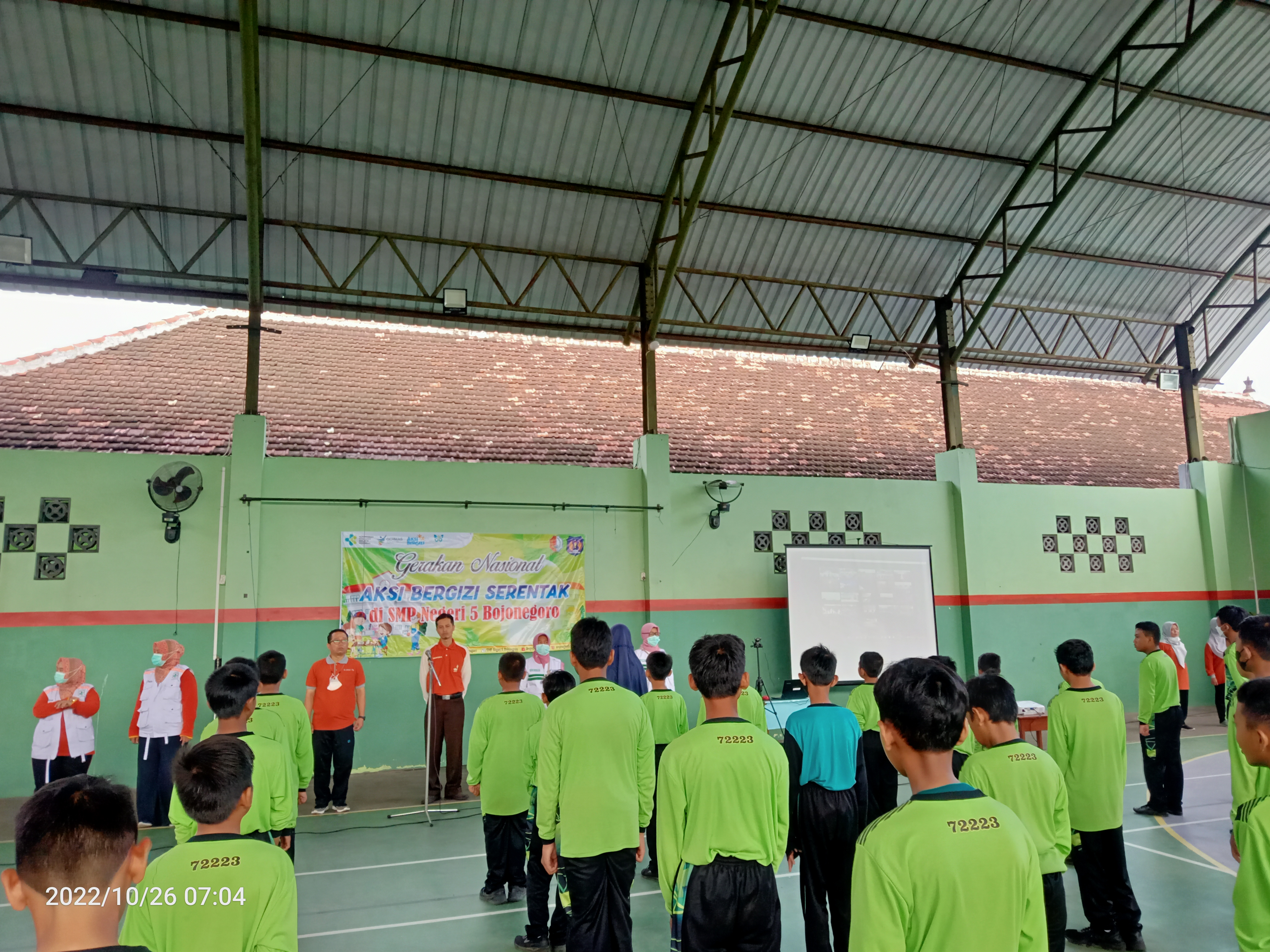 Dinas Kesehatan Bojonegoro Bersama SMPN 5 Bojonegoro Adakan Gerakan Nasional Aksi Bergizi Serentak