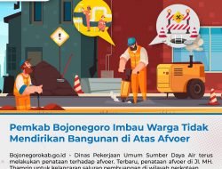 Pemkab Bojonegoro Imbau Warga Tidak Mendirikan Bangunan di Atas Afvoer