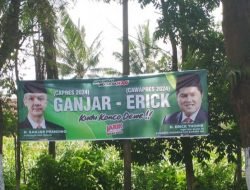 Banner Dukungan Ganjar-Erick, sebagai Capres dan Cawapres 2024 Menjamur di Jawa Timur