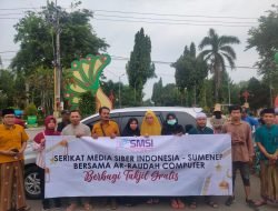 Ngalap Berkah di Bulan Ramadhan, SMSI Sumenep Bersama Ar-raudah Computers Berbagi Takjil