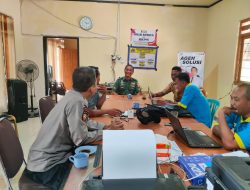 Jalin Silaturahmi Bersama Tiga Pilar, Babinsa Koramil 0811/12 Bancar Tuban Lakukan Komsos Kamtibmas