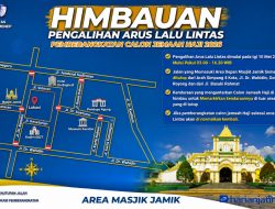 Pemberangkatan Jemaah Haji 2026, Satlantas Sumenep Alihkan Arus di Sekitar Masjid Jamik